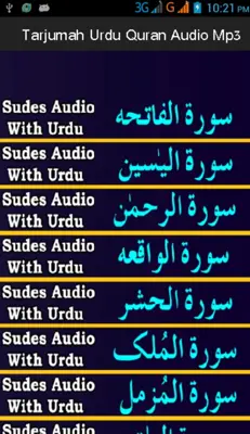 Tarjumah Urdu Quran Audio Mp3 Sudes Tilawat Withou android App screenshot 8